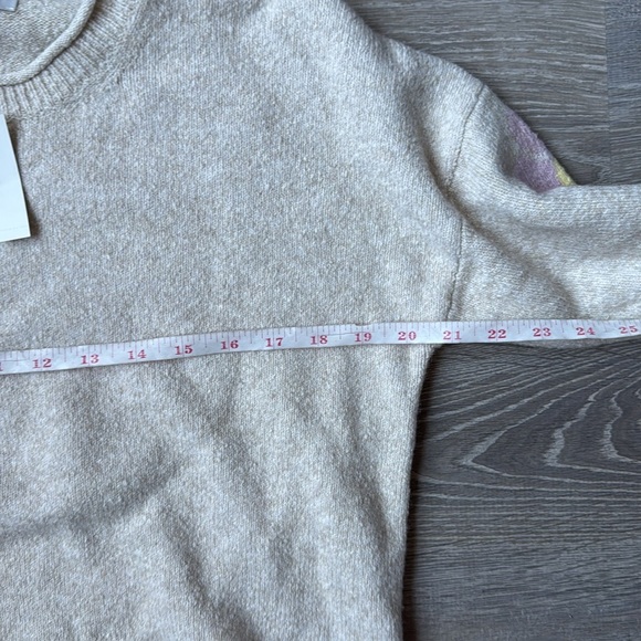 NEW Madewell Belmore Floral-Sleeve Pullover Sweater in Coziest Textured Yarn - Picture 9 of 10